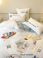 Children's Bedding Set Reversible Space Design Cotton Blend
