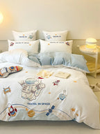 Children's Bedding Set Reversible Space Design Cotton Blend