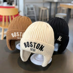 Children’s Knit Hat Stretchy Fold-Up Ear Flaps
