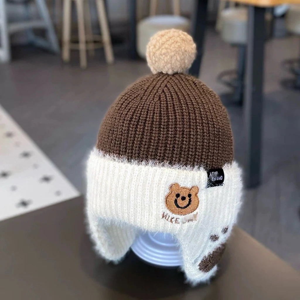 Children’s Knit Hat Stretchy Fold-Up Ear Flaps