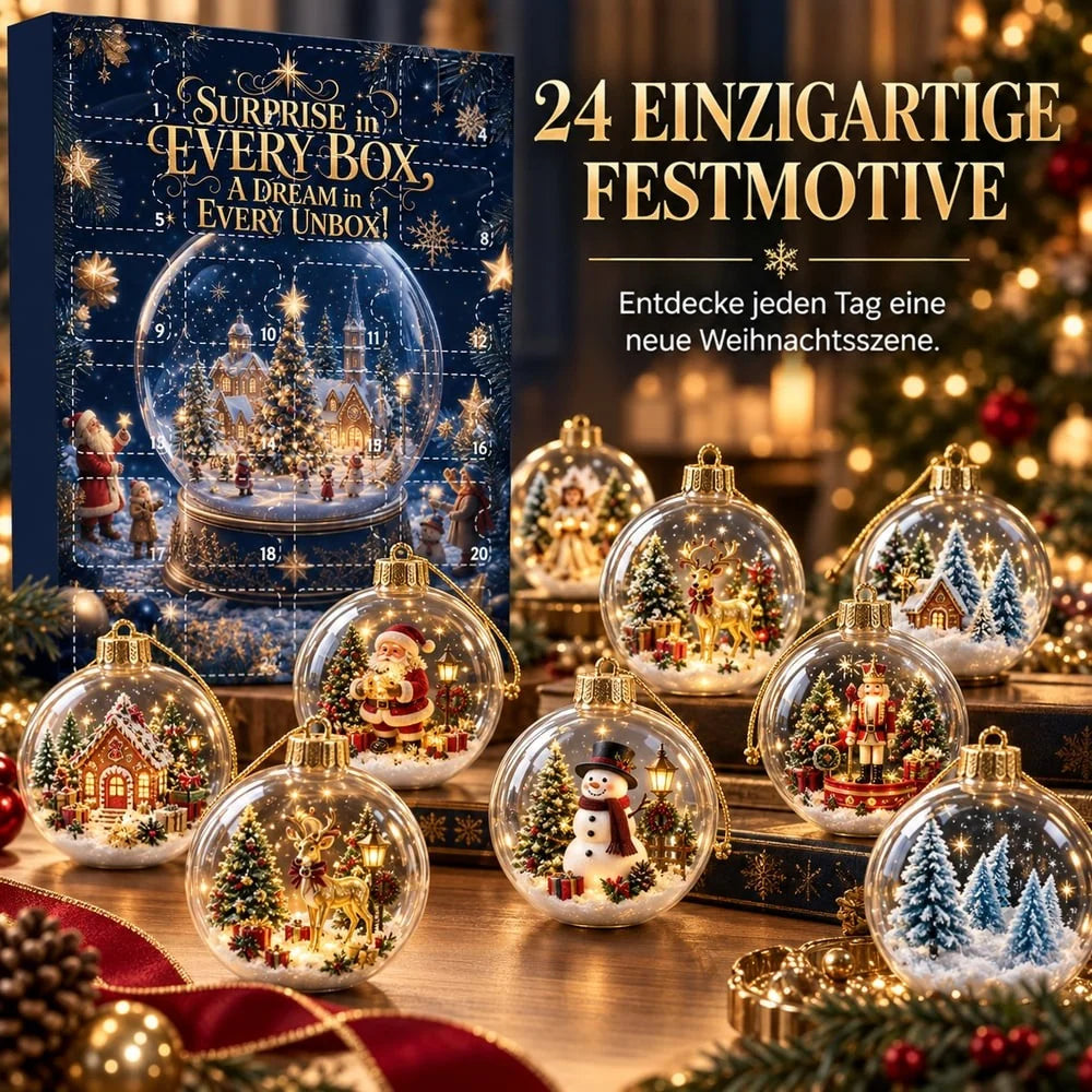 Christmas Bauble Advent Calendar 24-Day Countdown With 24 Ornaments