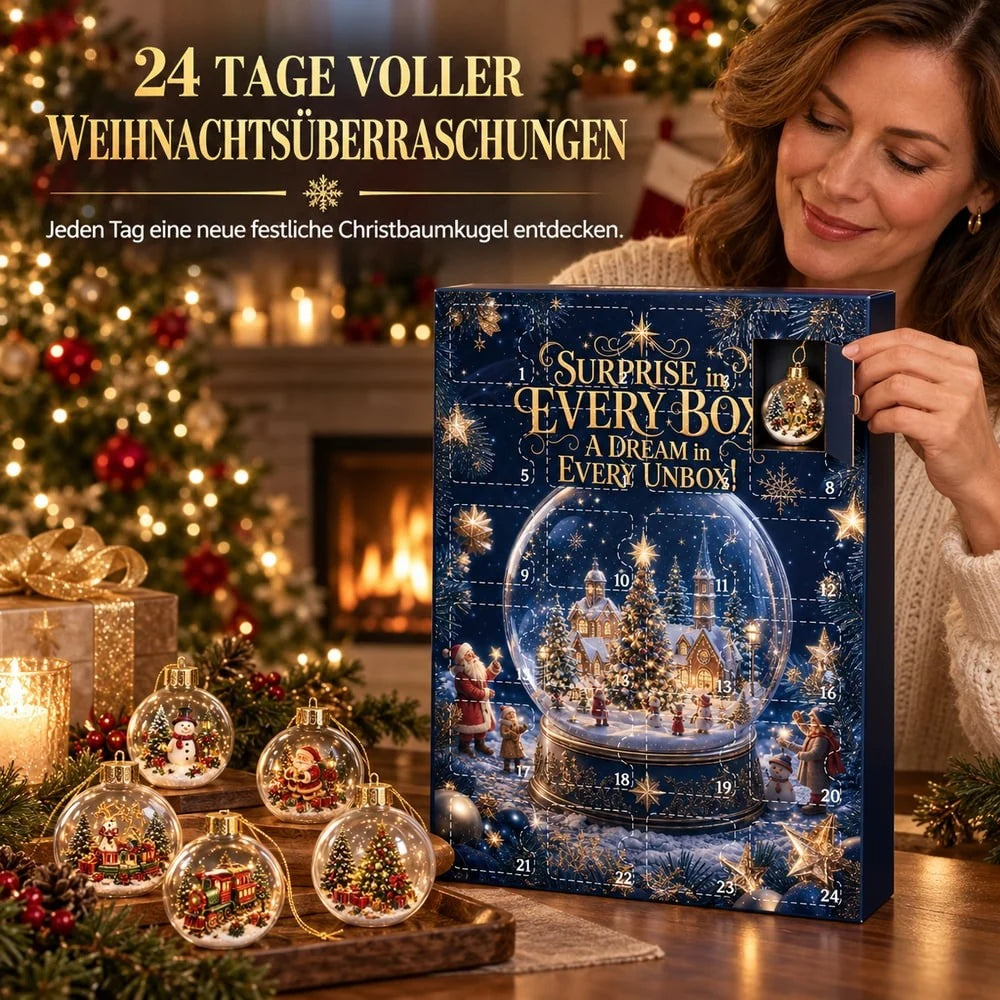 Christmas Bauble Advent Calendar 24-Day Countdown With 24 Ornaments