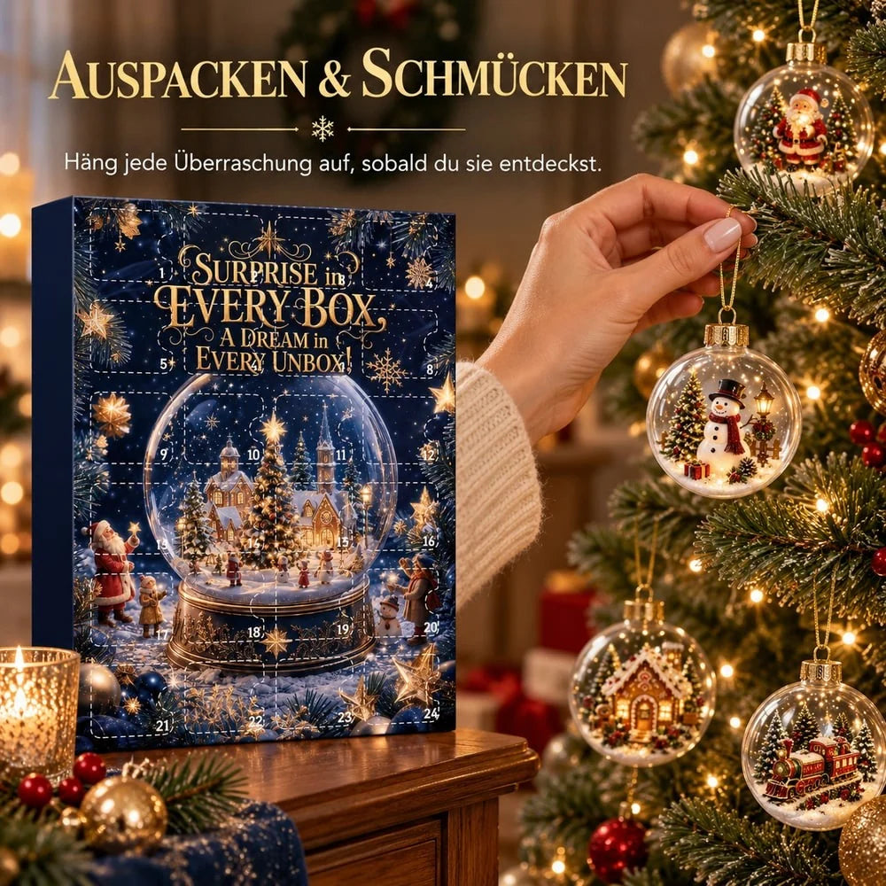Christmas Bauble Advent Calendar 24-Day Countdown With 24 Ornaments