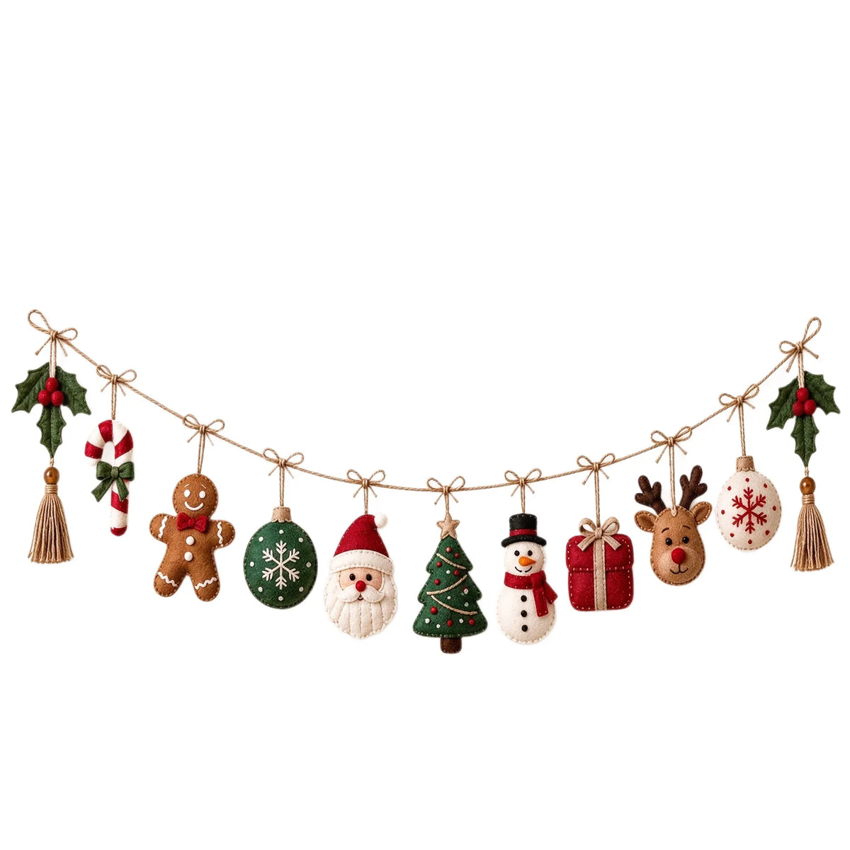 Christmas Garland Handmade Felt Reusable@endsection