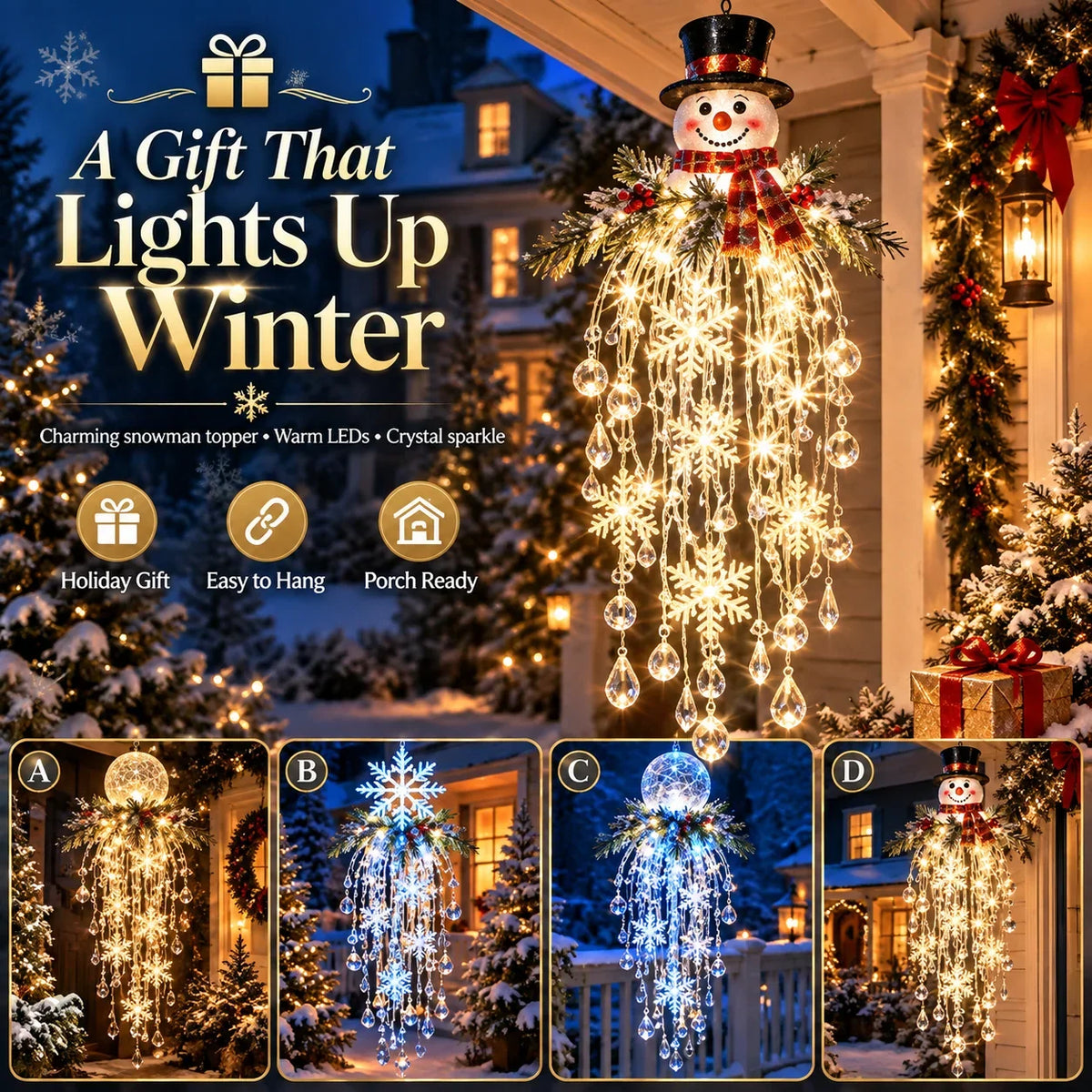 Christmas Hanging Lights Cascading LED Remote Control