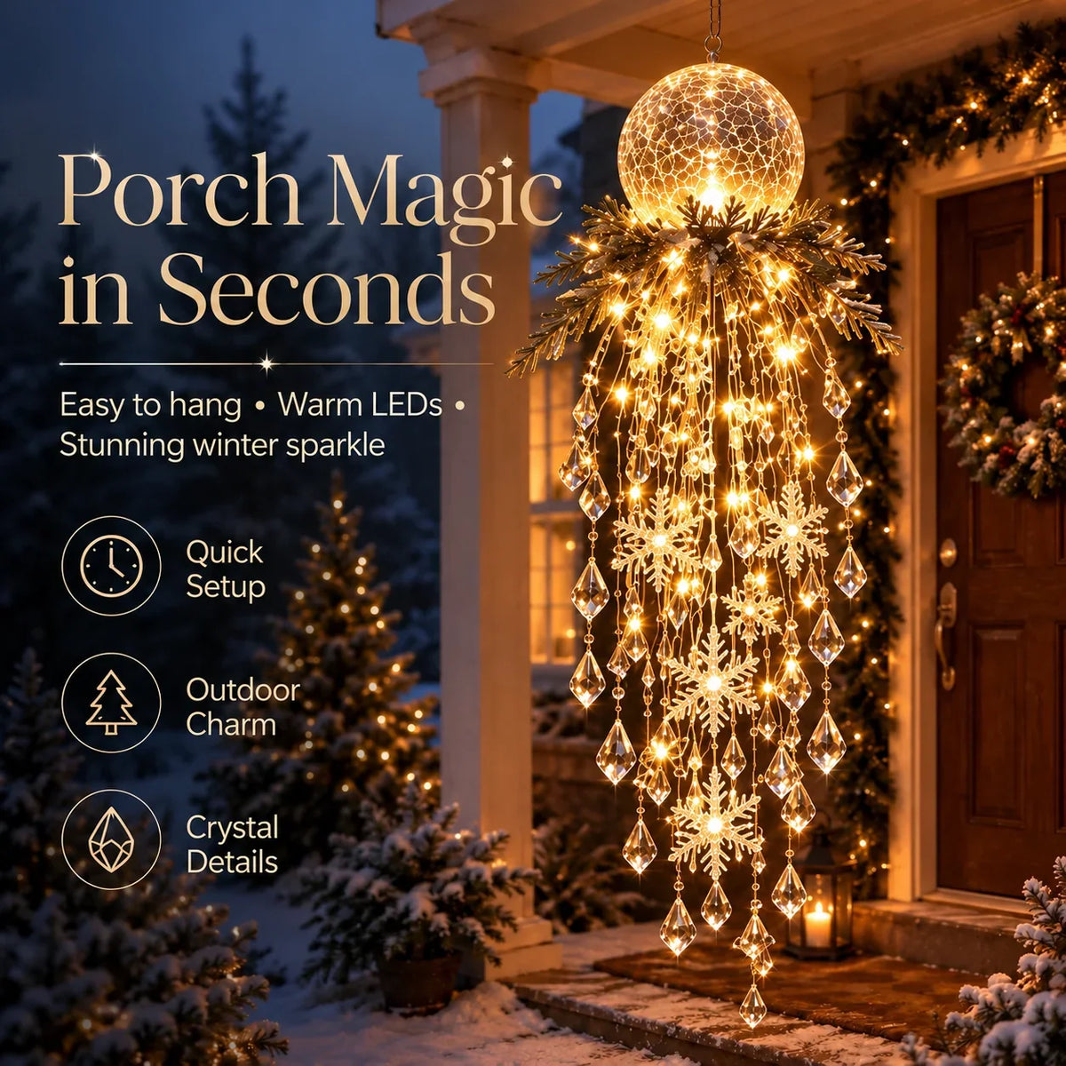 Christmas Hanging Lights Cascading LED Remote Control