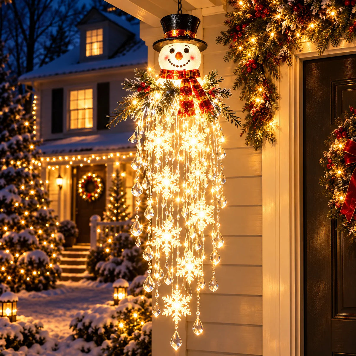 Christmas Hanging Lights Cascading LED Remote-Controlled