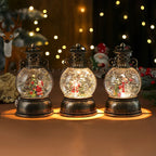 Christmas Lantern Glass Dome Winter Scene Battery-Operated LED