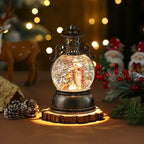 Christmas Lantern Glass Dome Winter Scene Battery-Operated LED