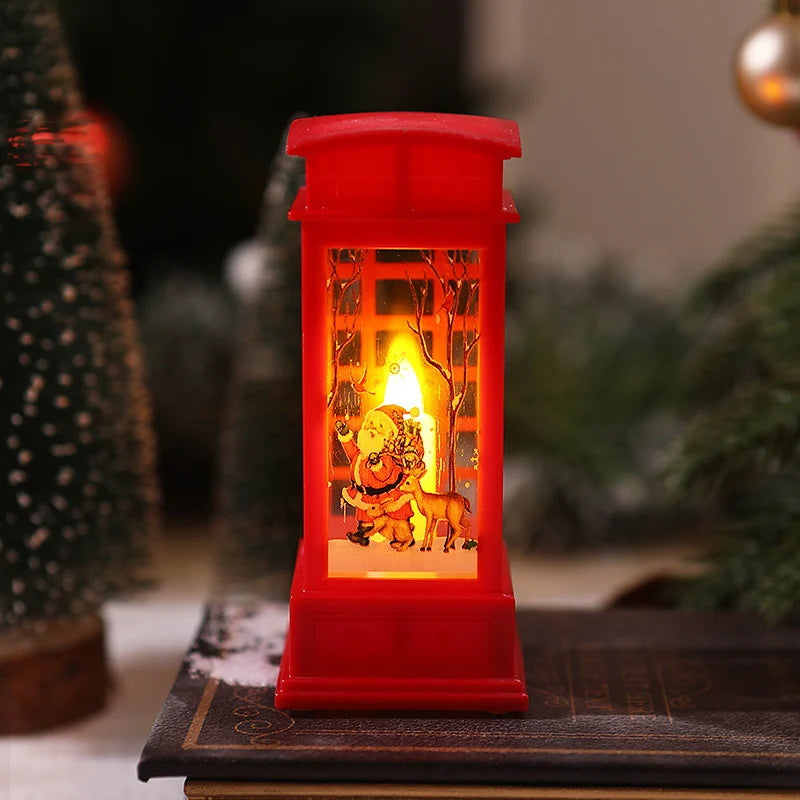 Christmas Lantern LED Moving Santa Motif