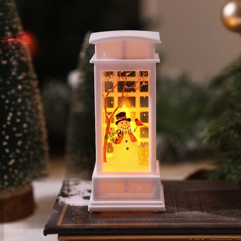 Christmas Lantern LED Moving Santa Motif