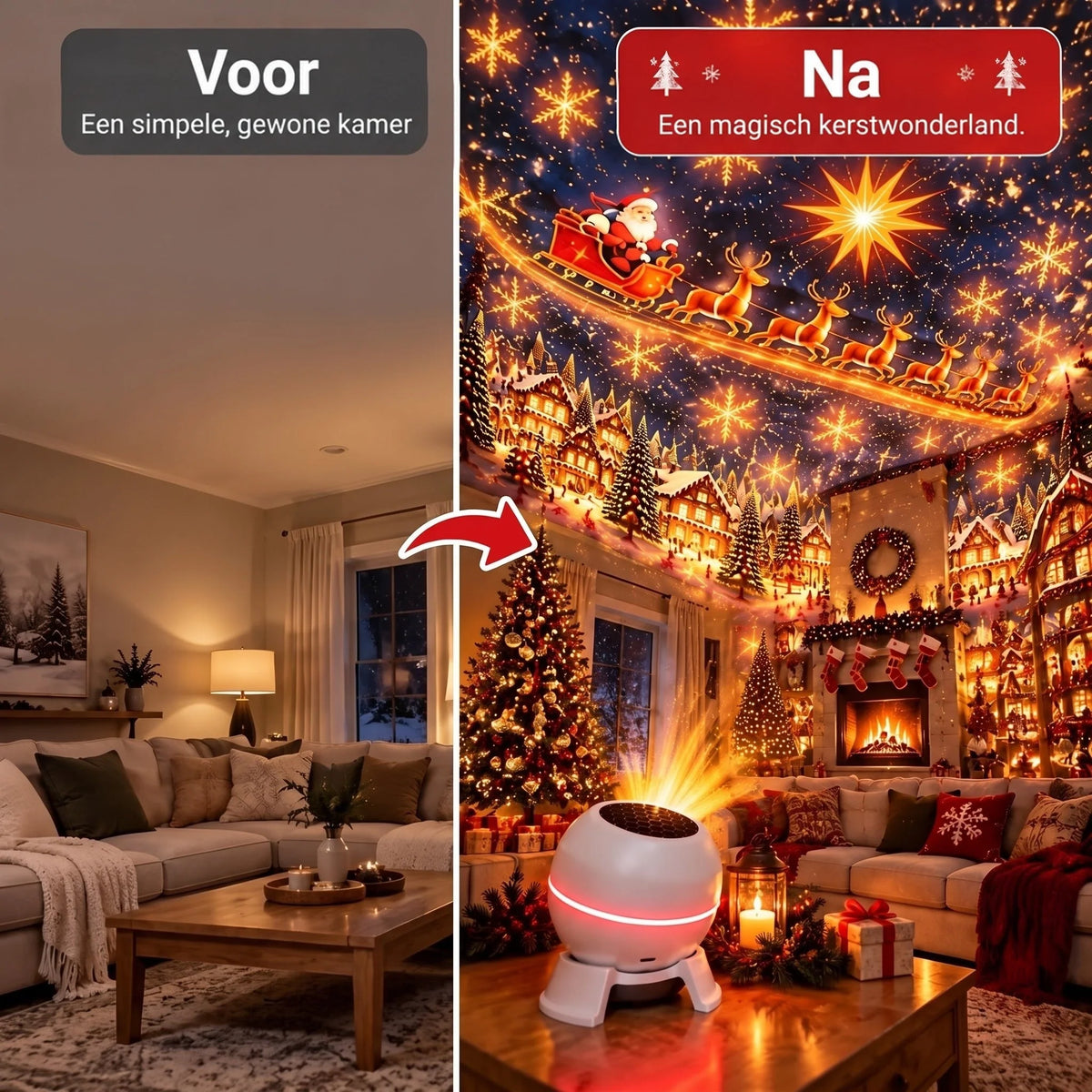 Christmas Light Projector Animated Patterns USB-Powered Indoor Use