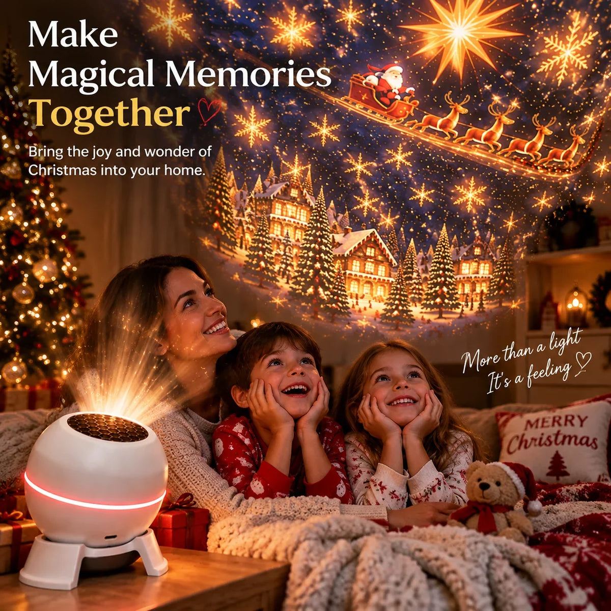 Christmas Light Projector Moving Scenes USB-Powered