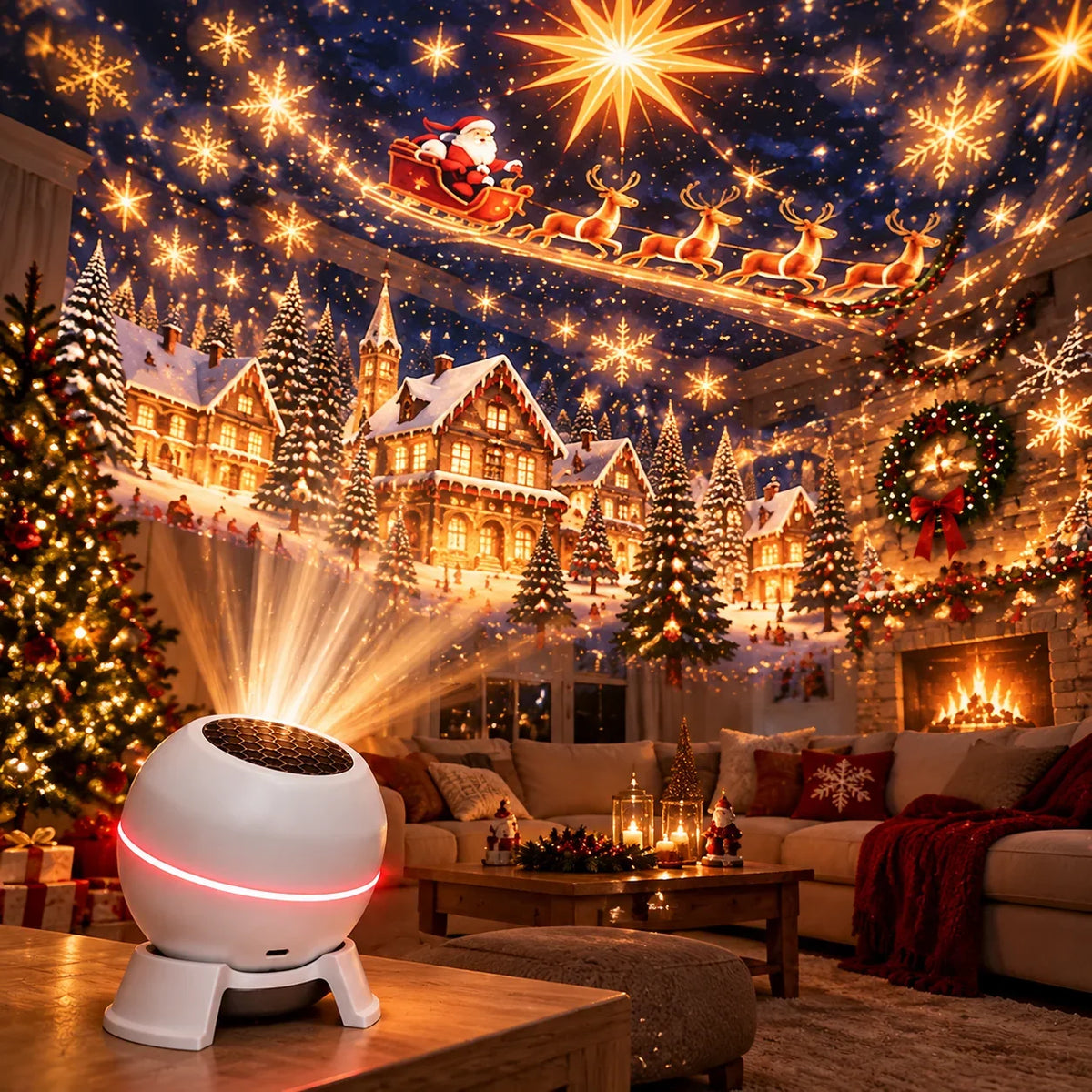 Christmas Light Projector Moving Scenes USB-Powered