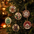 Christmas Ornament Kit Diamond Painting Set of 6