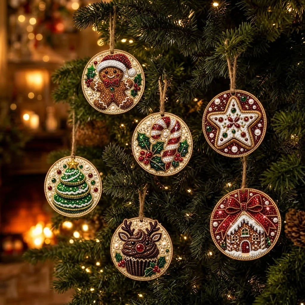 Christmas Ornament Kit Diamond Painting Set of 6
