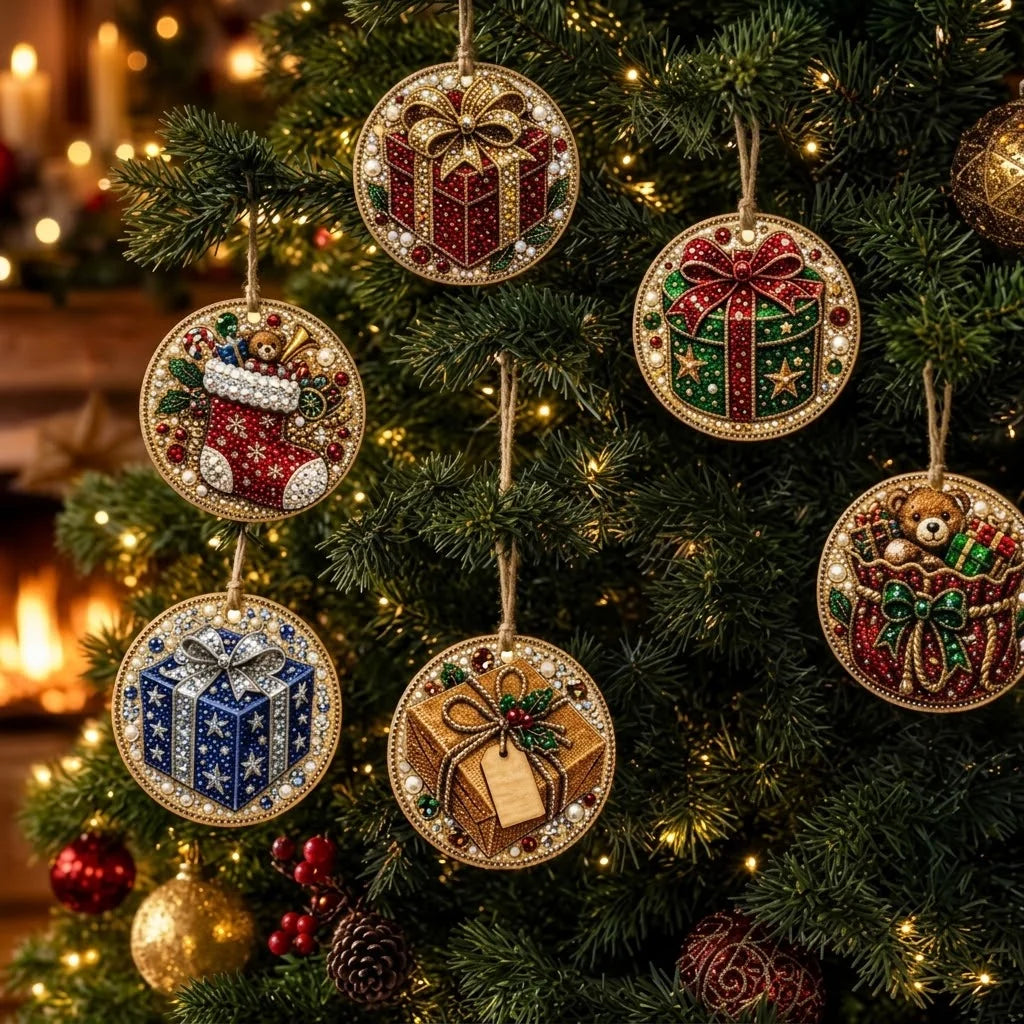 Christmas Ornament Kit Diamond Painting Set of 6