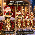 Christmas Porch Railing Lights Warm Glow Hanging Ornaments