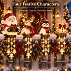 Christmas Porch Railing Lights Warm Glow Hanging Ornaments