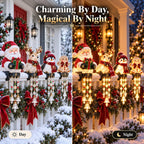 Christmas Porch Railing Lights Warm Glow Hanging Ornaments