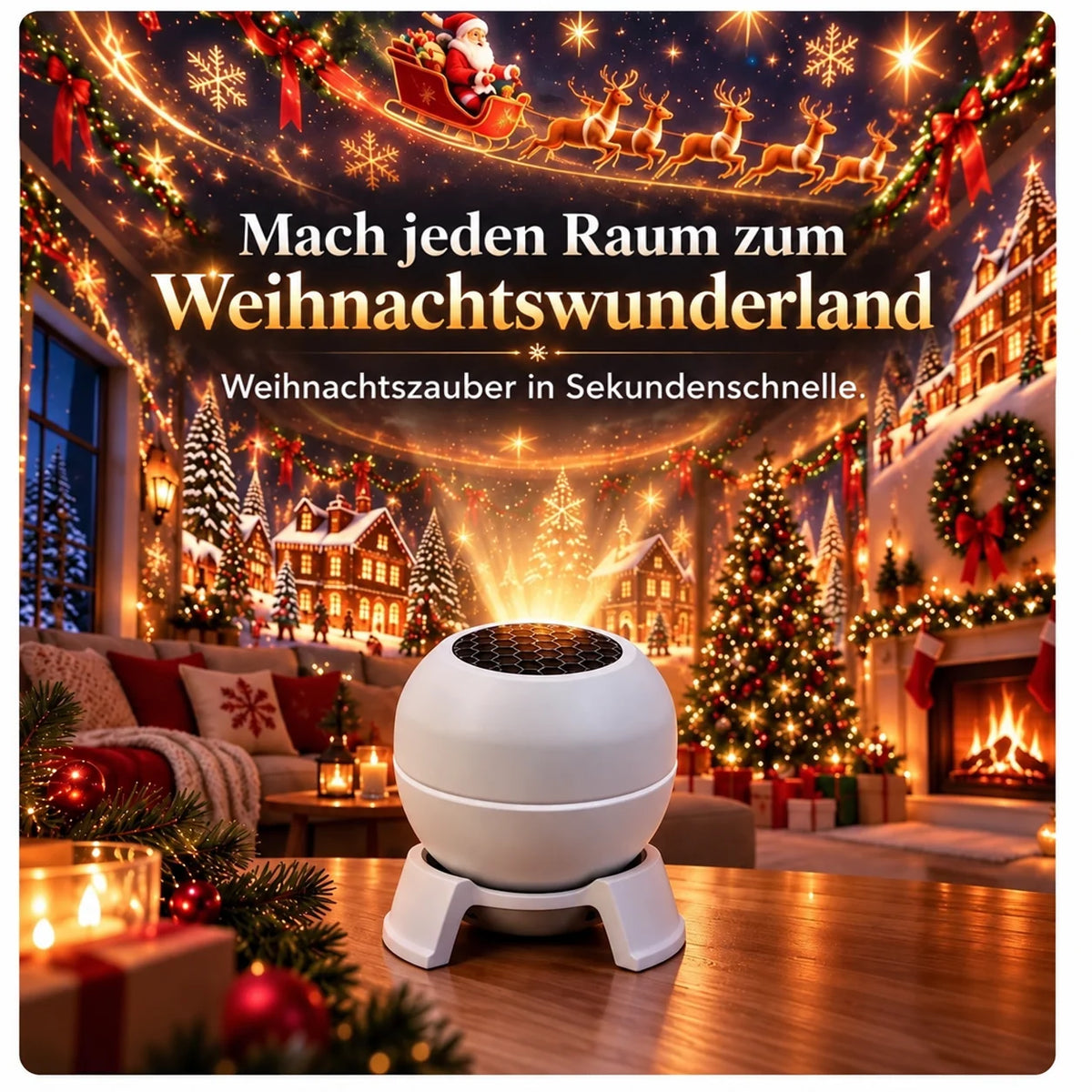 Christmas Projection Night Light USB Powered Festive Scenes