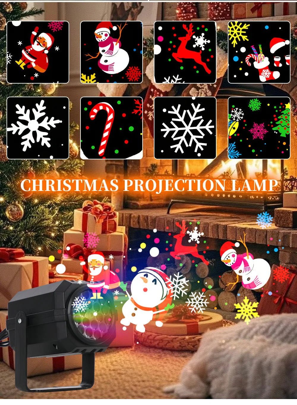 Christmas Projector Light LED 16 Patterns IP44 Weather-Resistant