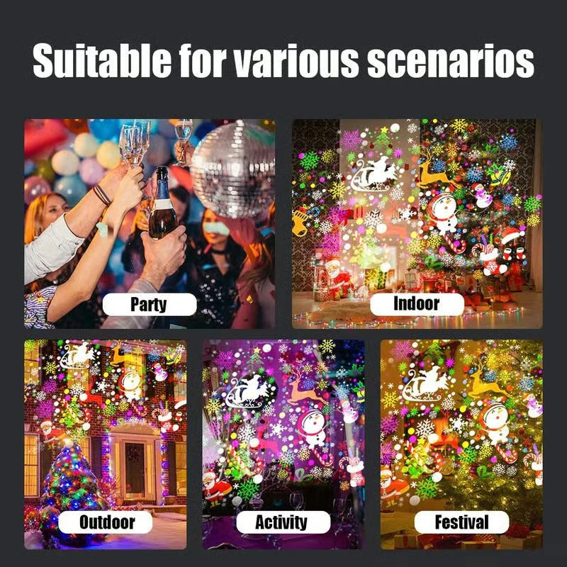 Christmas Projector Light LED 16 Patterns IP44 Weather-Resistant