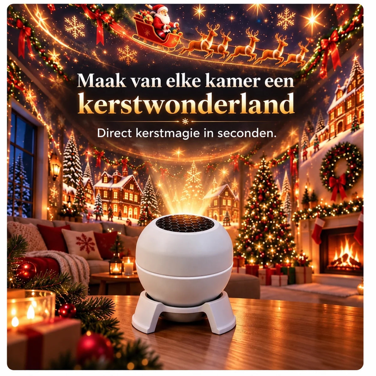 Christmas Projector Light USB-Powered Wall & Ceiling Projection