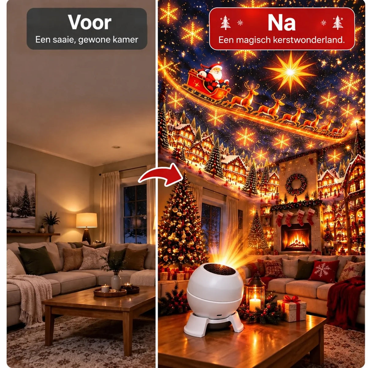 Christmas Projector Light USB-Powered Wall & Ceiling Projections