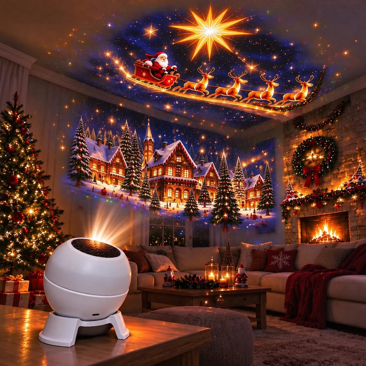 Christmas Projector Light USB-Powered Wall & Ceiling Projections