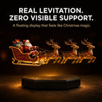 Christmas Sleigh Decoration Magnetic Levitation Illuminated Base Four Reindeer