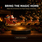 Christmas Sleigh Decoration Magnetic Levitation Illuminated Base Four Reindeer