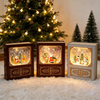 Christmas Snow Globe Decoration LED Santa Scene