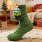 Christmas Socks 3D Hugging Character Knitted Holiday Style