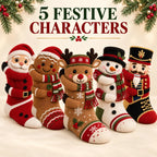 Christmas Socks 3D Hugging Character Knitted Holiday Style