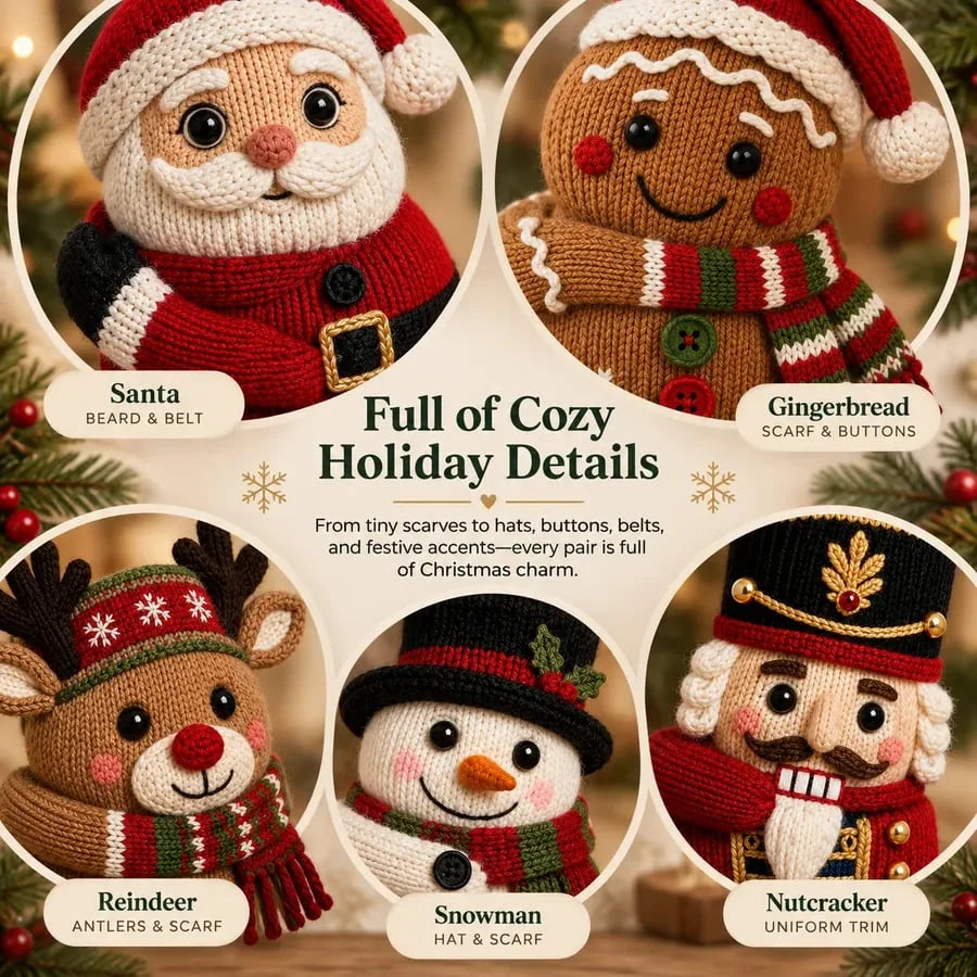 Christmas Socks 3D Hugging Character Knitted Holiday Style