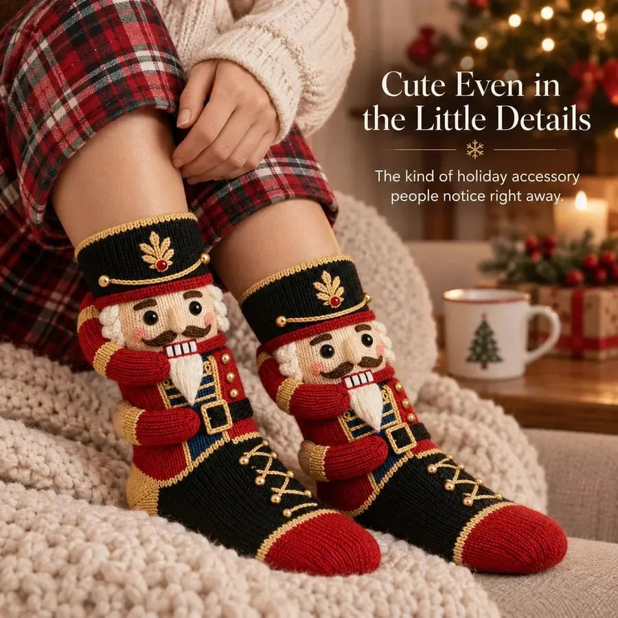 Christmas Socks 3D Hugging Character Knitted Holiday Style