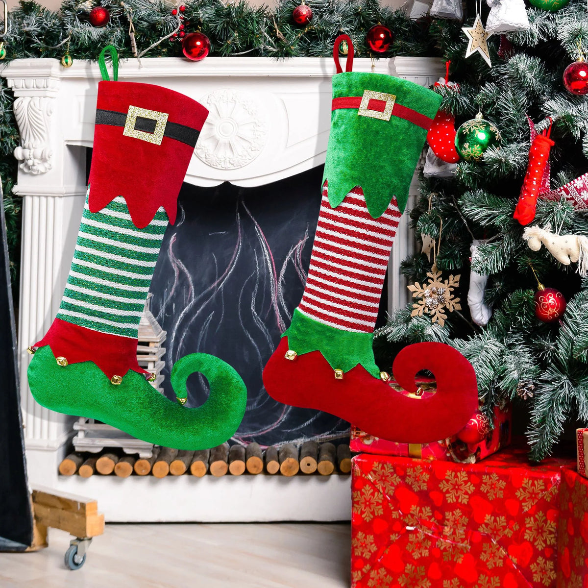 Christmas Stocking Santa Design Sparkling Details