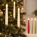 Christmas Tree Candle Lights Cordless Remote-Controlled LED Set of 20