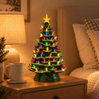 Christmas Tree Glazed Ceramic Warm Multicolor LED Lights