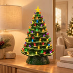 Christmas Tree Glazed Ceramic Warm Multicolor LED Lights