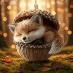 Christmas Tree Ornament Acrylic Woodland Animal Acorn Handcrafted Lightweight