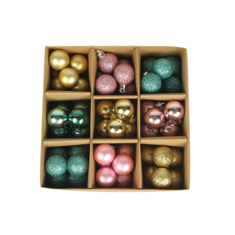 Christmas Tree Ornaments Shatterproof Assorted Finishes Set of 54