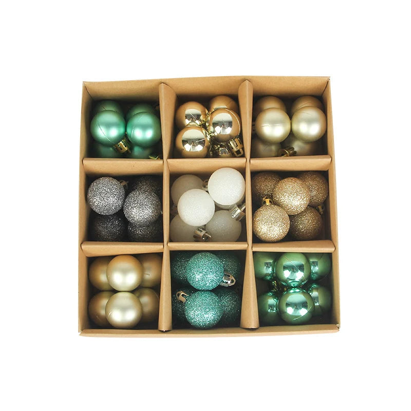 Christmas Tree Ornaments Shatterproof Assorted Finishes Set of 54