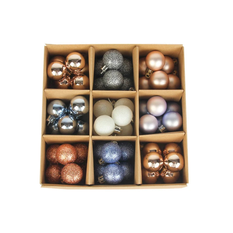 Christmas Tree Ornaments Shatterproof Assorted Finishes Set of 54
