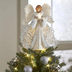 Christmas Tree Topper Animated Fiber Optic Wings & Illuminated Star