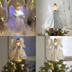 Christmas Tree Topper Animated Fiber Optic Wings & Illuminated Star