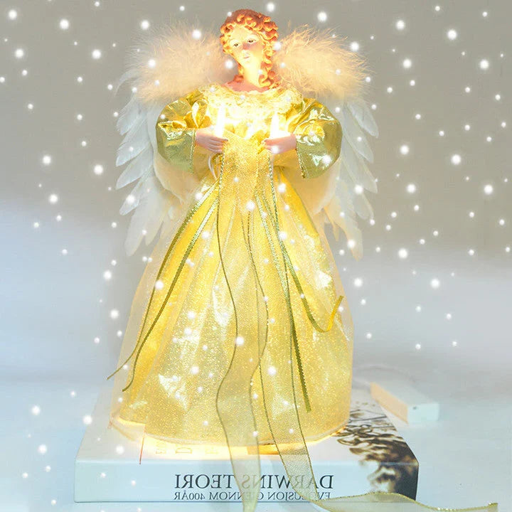 Christmas Tree Topper Animated Fiber Optic Wings & Illuminated Star