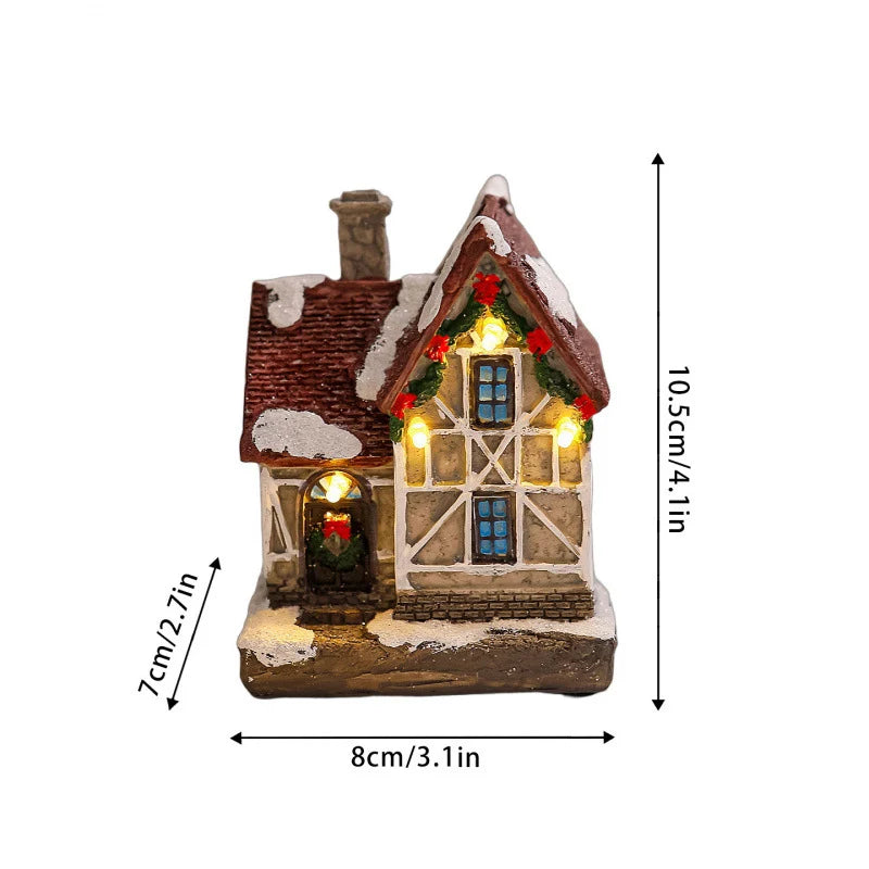Christmas Village Decoration Built-In Lights Warm Glow
