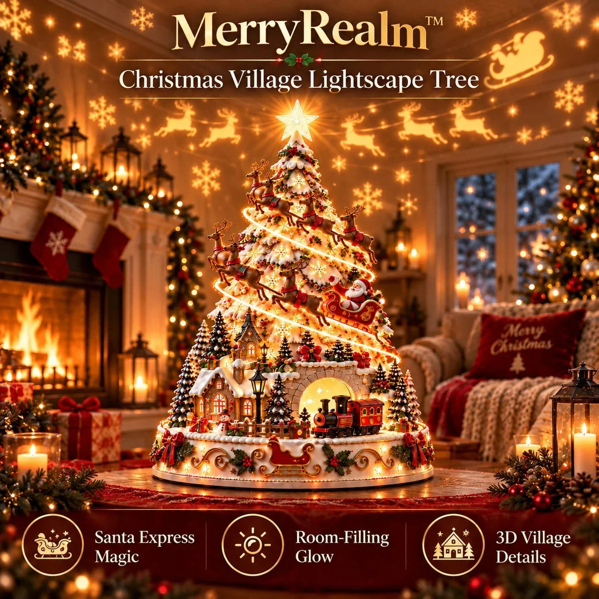 Christmas Village Decoration Illuminated Wall & Ceiling Projection